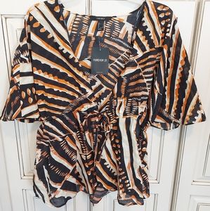 Forever 21 Orange & Black Top